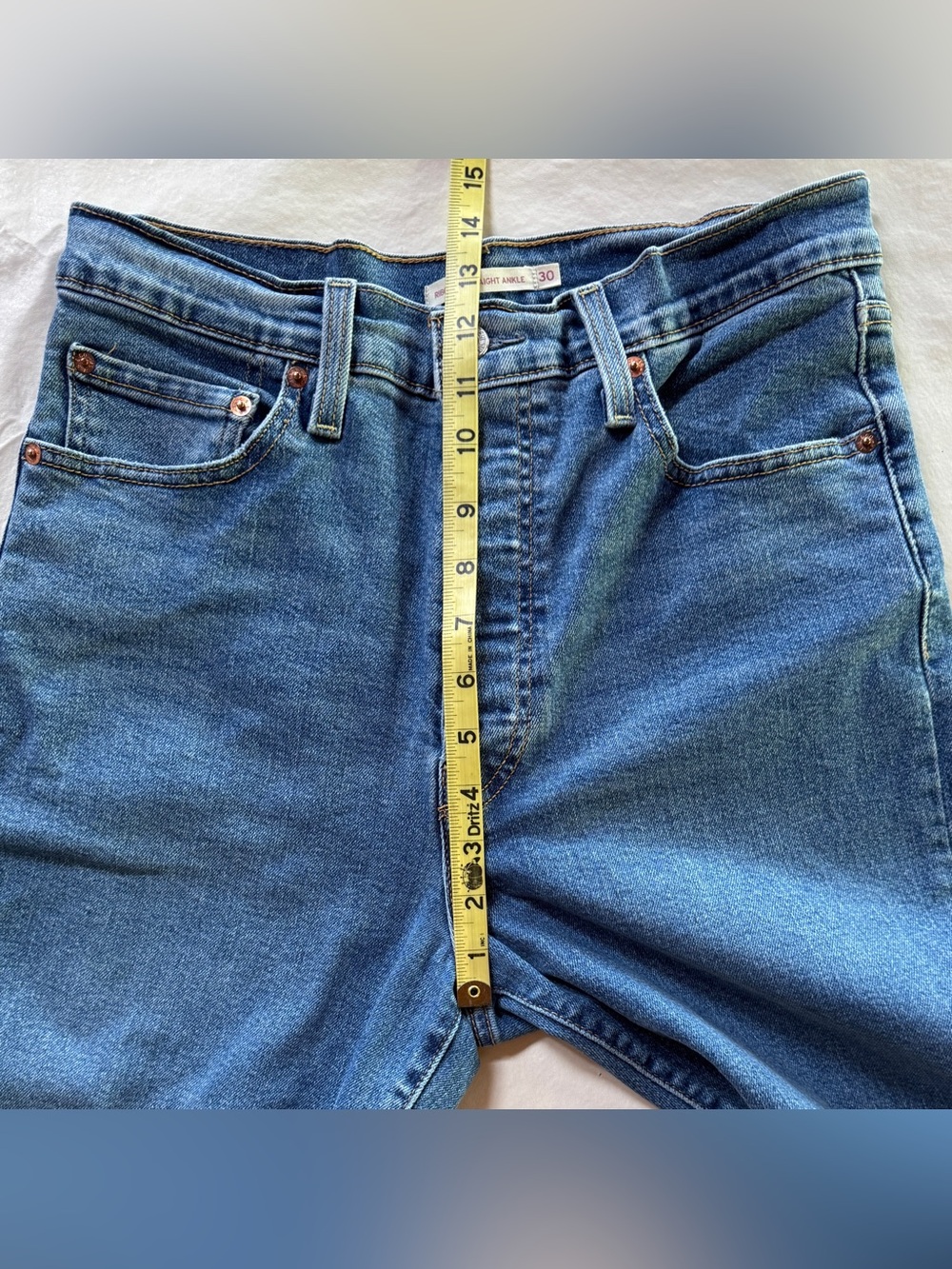LEVI’S Ribcage Straight Ankle Button-Fly Med Wash Jeans W30 L27 - Picture 8 of 17